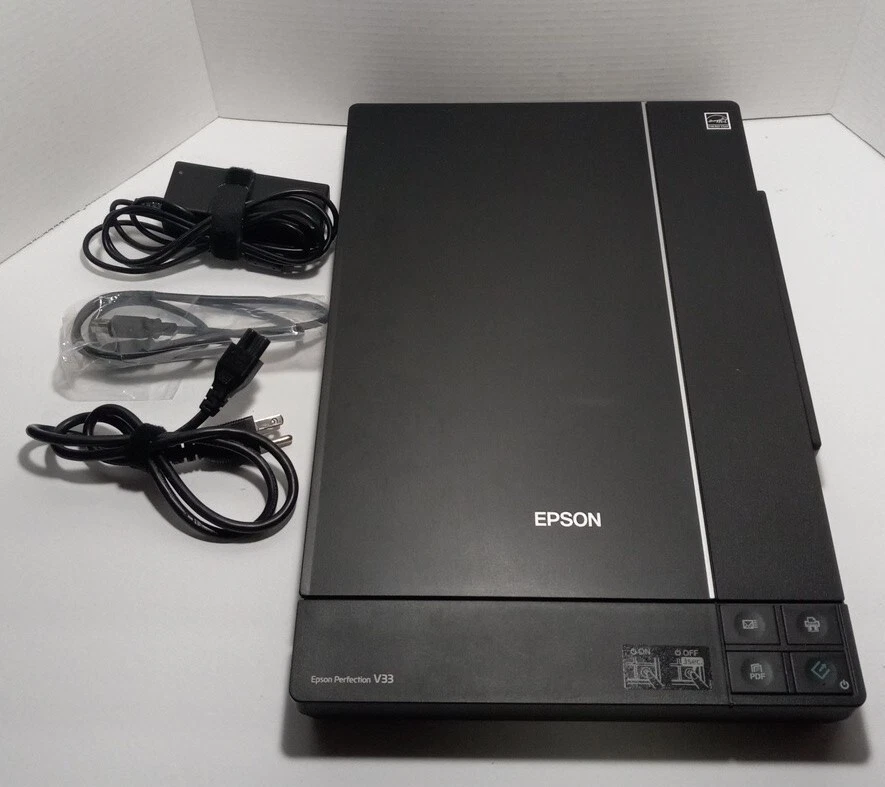 Epson Perfection V33 J232C Flatbed Document/Photo Scanner + Power Supply & USB | eBay