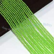 Wholesale 10 Strands Faceted 3mm Bright Green Spinel Round Gems Loose Beads 15''