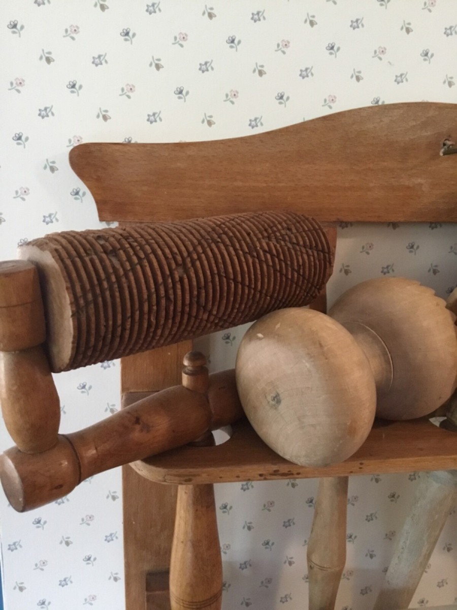 Râtelier à Ustensiles De Cuisine Vintage - Avec Rouleau à Pâtisserie Et Ustensiles Bois