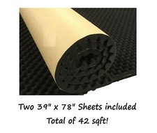 42 SQ FT Self Adhesive Acoustic Foam Studio Car Audio Sound Damping Proofing Blk