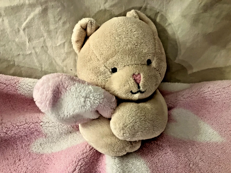 Sandra Magsamen Mensajes del Corazón Oso de Peluche Manta de Seguridad Corazón Blanco Foto 3 de 4