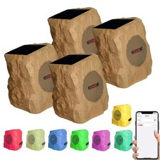5Core Rock Speaker Solar 4Pc Outdoor Waterproof Bluetooth Garden 5.7" Speakers