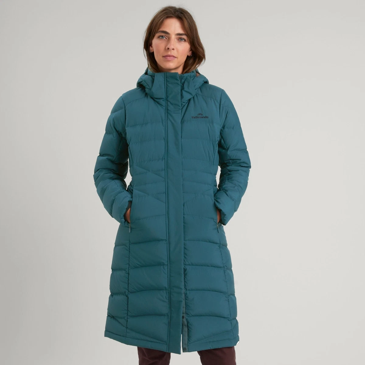 NEW Kathmandu Winterburn Womens Down Puffer 600 Fill Longline Warm