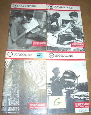 BSA LOT G1 Boy Scout DISCONTINUED Merit Badge Book 2 COMPUTER MASONRY SIGNALLING