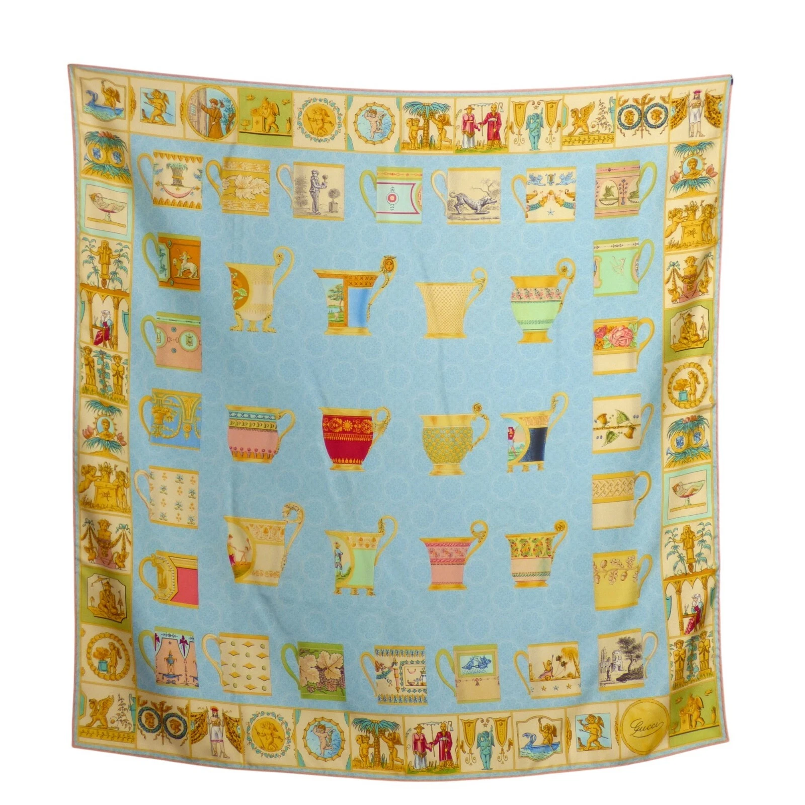 GUCCI   Foulard imprimé en soie années 80