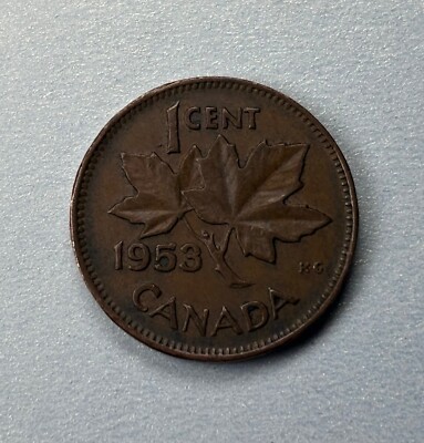 1953 Canada 1 Cent Penny Coin - EXTREMELY RARE SEVERE LAMINATION