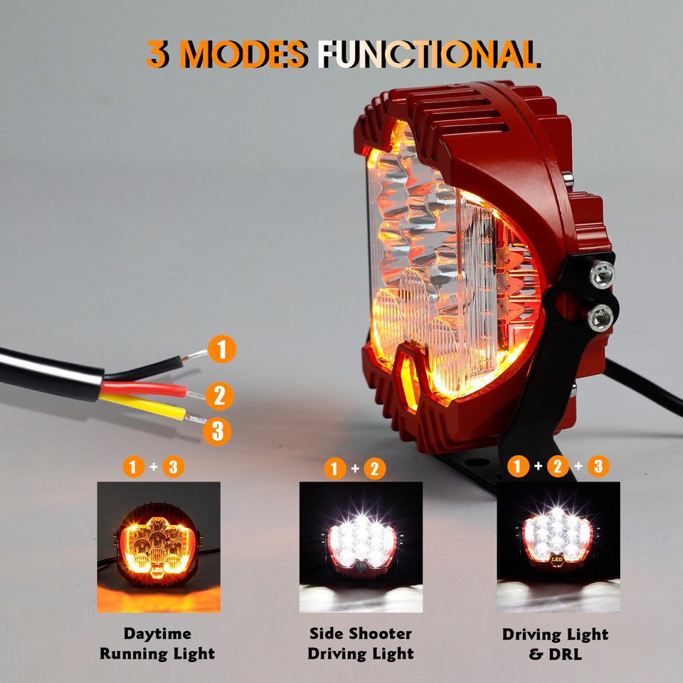 2Pcs 5inch Car LED Work Light Pods Spot Flood Combo Offroad SUV Driving ...