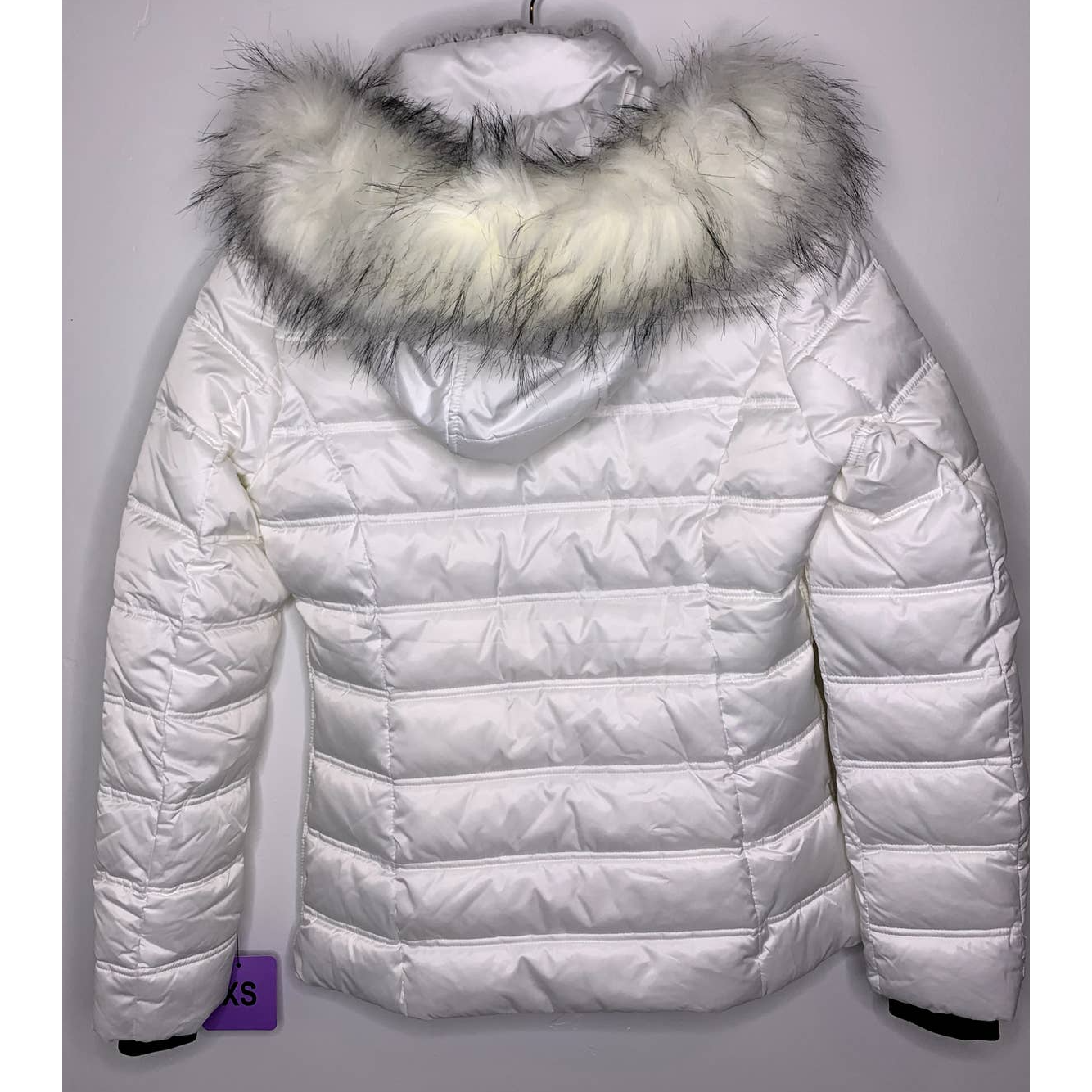 Nautica Women's Short Puffer Jacket With Removable Hood, White, US Size