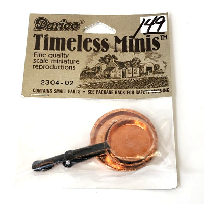 Darice Timeless Mini's Ware FRYING PAN SET MINIATURE  NIP 3 Pieces