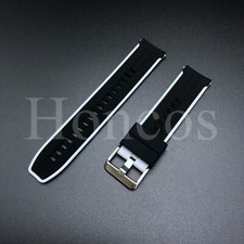 20 MM BLACK GRAY RUBBER WATCH STRAP FITS FOR SWATCH X OMEGA MISSION TO THE MOON
