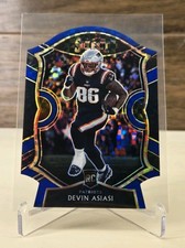 2020 Select #100 Devin Asiasi Blue Checker Die Cut Prizm Rookie RC Patriots
