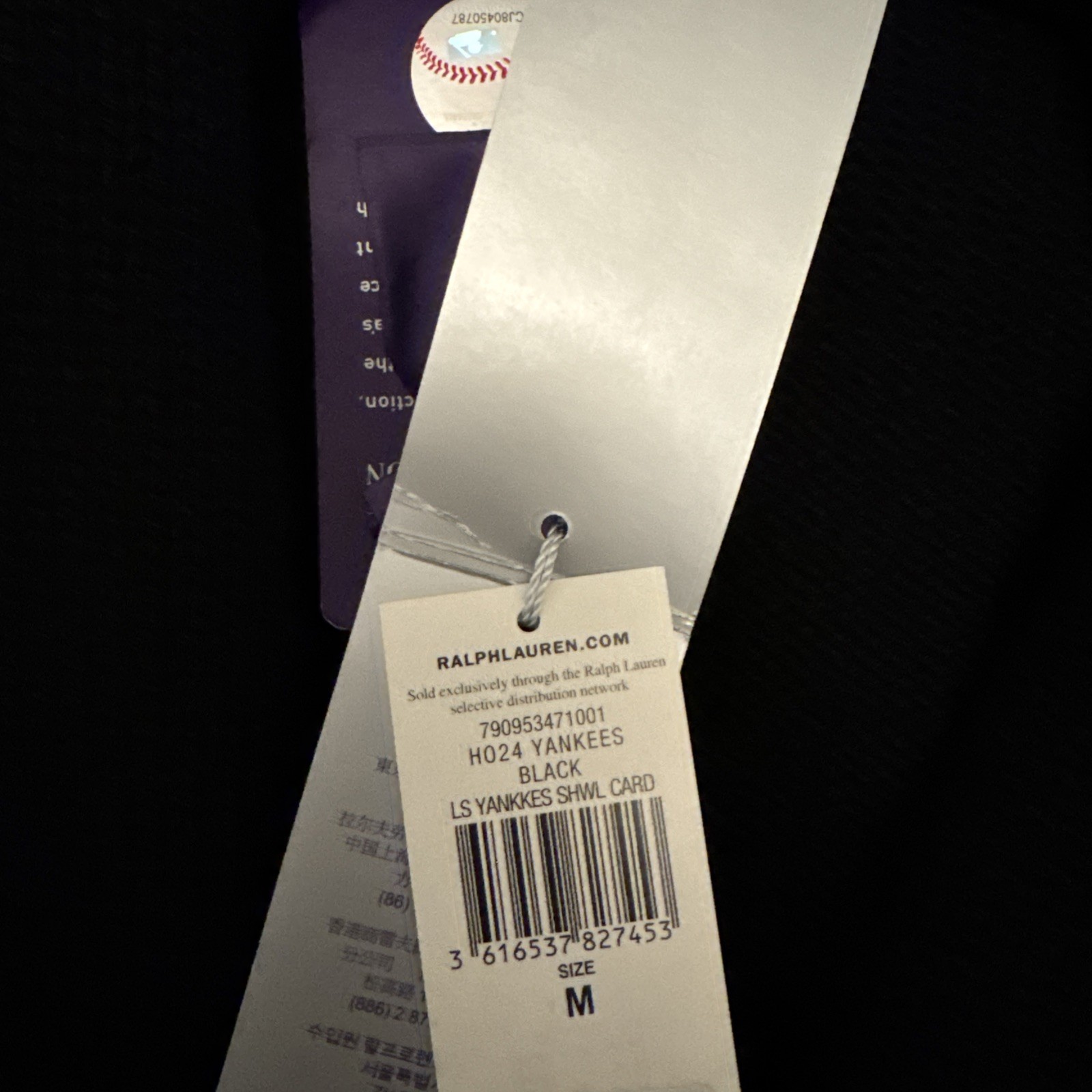 Ralph Lauren x MLB Yankees Cashmere Cardigan Black In Medium Purple Label image 5
