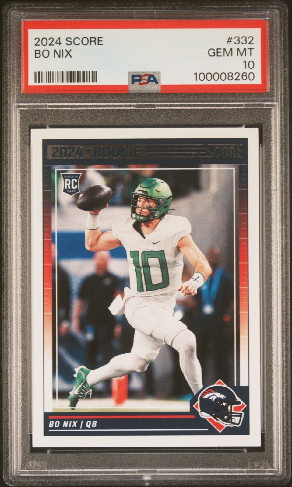Bo Nix Panini Score #332 Base