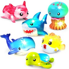   Under the Sea  Light Up Bath Toys, 6 Pack  Water-Activated Light Up Toys F...