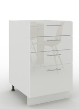 JD Greta Adjustable Kitchen Drawer Unit 500mm Storage Cabinet – White Gloss
