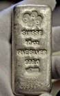 Suisse Pamp Poured 10 oz .999 Fine Silver Bar 10 Troy Oz. CO39855