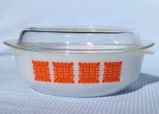 Vintage Crown [Agee] Pyrex ‘Celtic Crosses’ Casserole & Lid