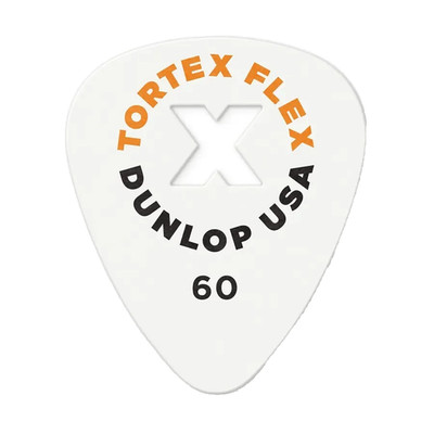 Jim Dunlop Tortex Flex Pick X 0.60mm White Grip Carved Guitar US