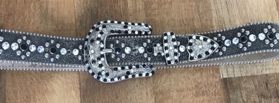 BB Simon GraySwarovski Crystal Belt  Ladies Women s Western Used As Is