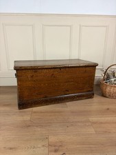 Georgian Pine Blanket Box Original Scumble Storage Chest Coffee Table Trunk