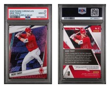 2020 Panini Chronicles /75 Phoenix Purple Mojo Mike Trout PSA 10 Pop 1
