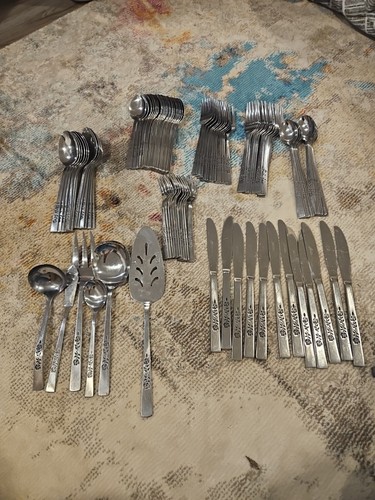 101  piece Oxford hall rose stainless steel Flatware