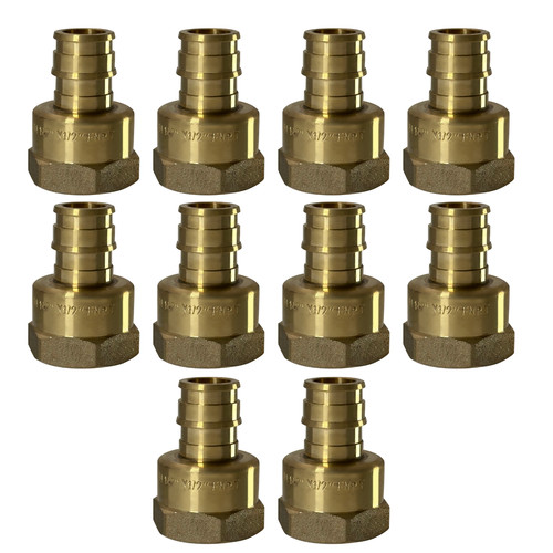 10 Pack XFITTING 1/2" Pex A x 1/2" Female NPT Expansion Adapter, F1960
