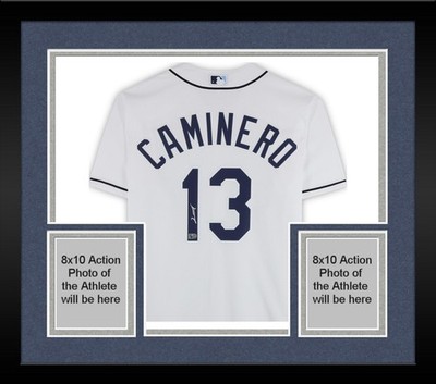 Framed Junior Caminero Tampa Bay Rays Autographed White Nike