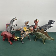 Kid Galaxy Standup Dinosaur Action Figure Sounds  Eyes Light Up Lot Of 7
