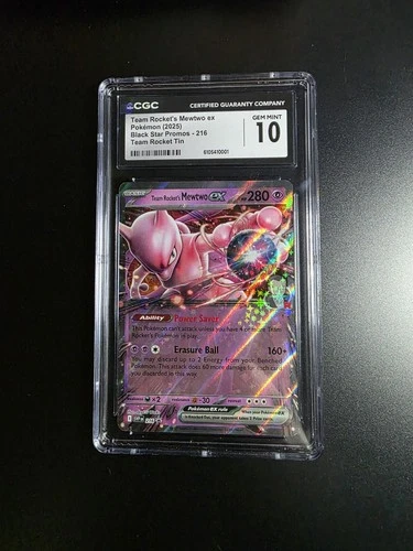 Team Rocket's Mewtwo EX Pokemon TCG Scarlet/Violet Black Star Promo #216 CGC 10!