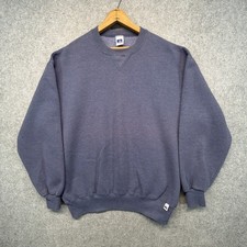 Vintage Russell Athletic Crew Neck Sweatshirt Blue Faded Made In USA 90s