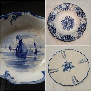 Antique Vintage Blue & White Dishware LOT - Custom Bundle for Alyssa