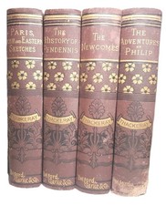 Thackeray's Works Set of 4 Volumes Belford Clarke Co, Paris, Pennennis, Newcomes