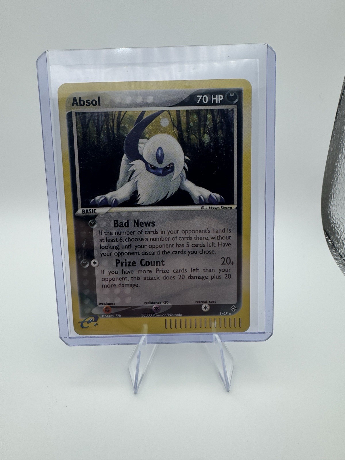Pokémon TCG Absol 1/97 Dragon Holo Rare 70 HP Basic English Card