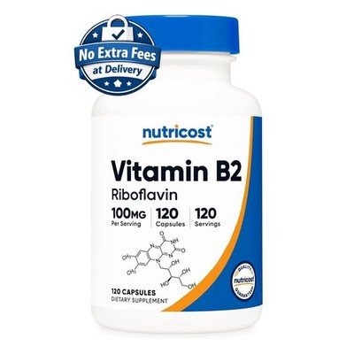 Suplemento de Riboflavina Vitamina B2 100 mg 120 Cápsulas | 120 Porciones