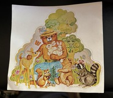 Autocollant ours fumé marque-page éphémère 1972 1973 collection vintage histoire
