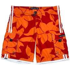 Vintage Abercrombie Fitch Floral Cargo Board Shorts Trunks Unlined Mens Large 38