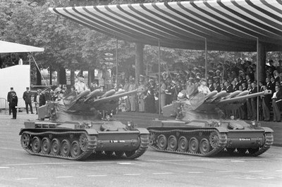 AMX-13 SS11 tanks during the July 14 parade the Champs-Elysees Par- Old Photo