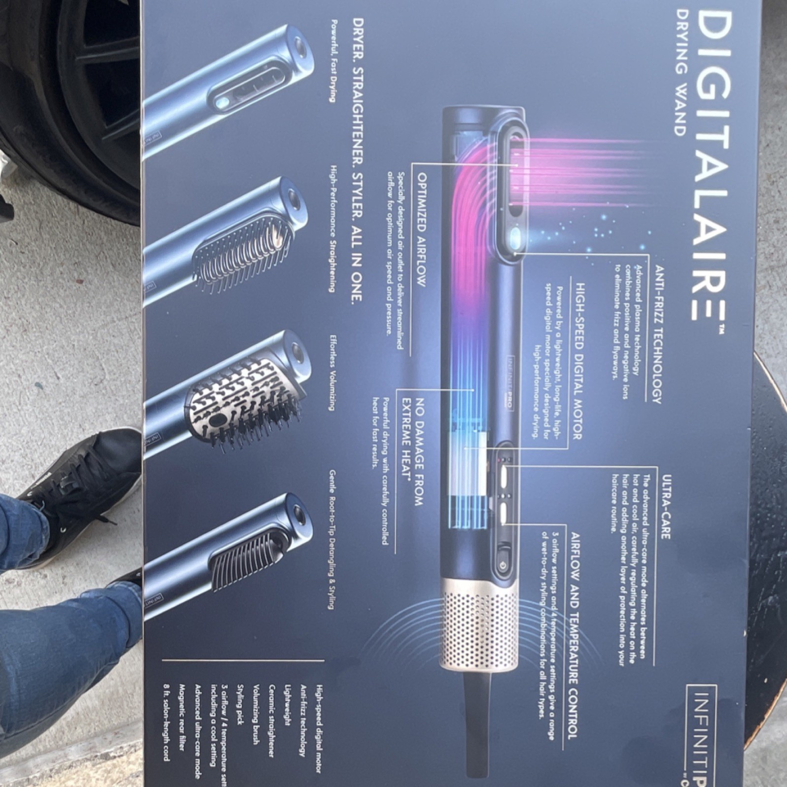 Conair INFINITIPRO DIGITALAIRE Drying Wand Dryer Straightener Styler Blue