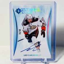 Leo Carlsson 2023-24 Ultimate Collection Rookies True Rc 99 Auto Anaheim Ducks