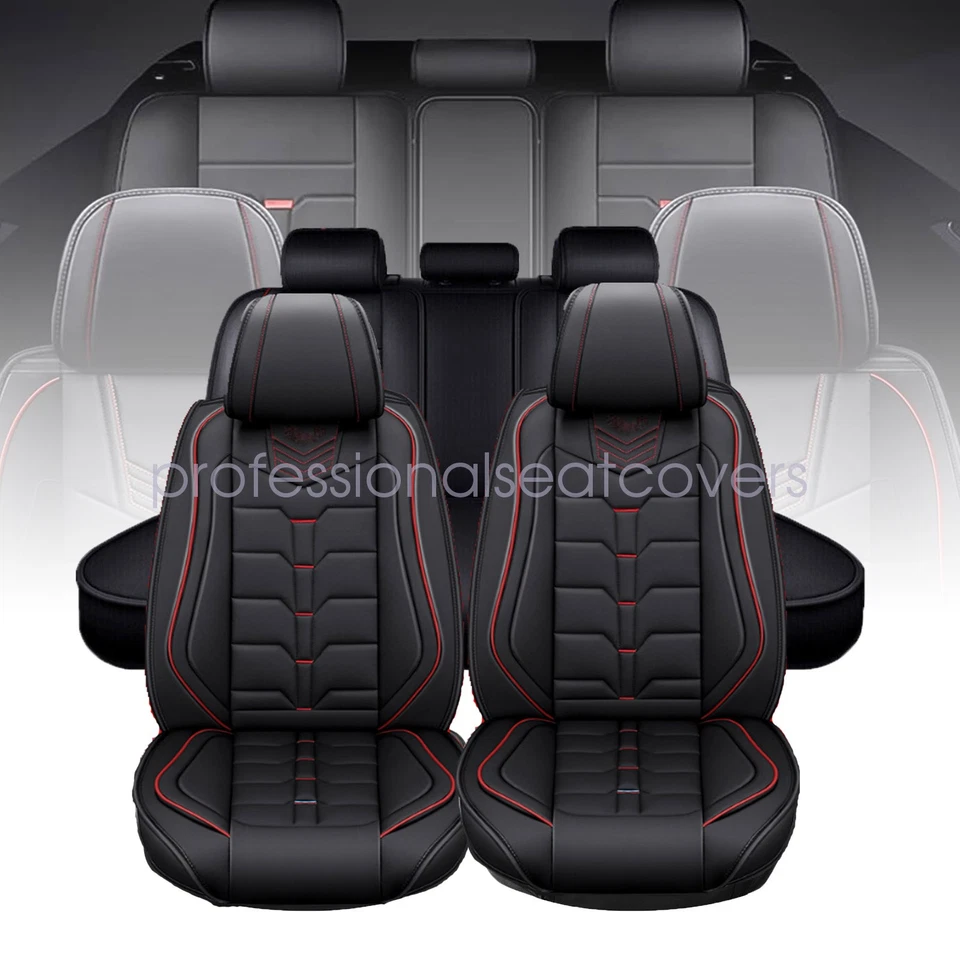 For Toyota Full Front & Rear 5-Seat Covers Crew Cab PU Leather Cushion Pad - Изображение 2 из 4