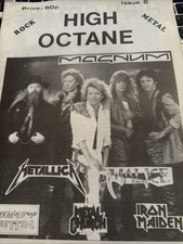 Fanzine années 80 haut octane n°6 Magnum Metallica Iron Maiden métal église malice