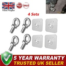 4 Sets Seat Belt Harness Eye Bolts + Backing Mounting Plates 7/16 Thread UNF NEW