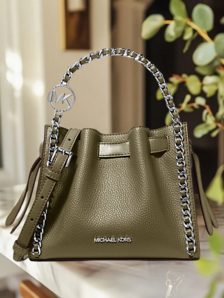 Michael Kors Mina Pequeño Verde Mensajero Bandolera Bolso de Mano Cartera Hombro MK Foto 3 de 4