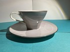 Noritake Japan Modernist Cup & Saucer –Atomic Dot Leaf Pattern – Platinum Trim
