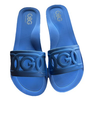 #ad GBG Los Angeles Blue Slide Sandals Women’s 11 Coastal Cowgirl Y2K Aesthetic Pool $18.99