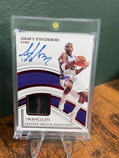 2022-23 Immaculate Sneaker Swatch Amare Stoudemire 7/10 Orange Threading