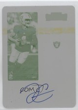 2022 Contenders Veteran Ticket Printing Plate Yellow 1/1 Derek Carr Auto 16wc
