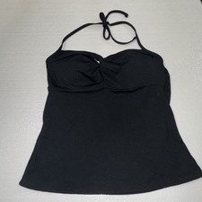 Athleta Padded Halter Tankini TOP Only Size 36 B/C Black