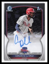 2023 Bowman Chrome Autographs #CPA-CDC Carlos De La Cruz Phillies RC SP